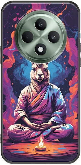 Meditation Animals Llama Oppo Reno 12 F 5g Black TPU Black Silicone