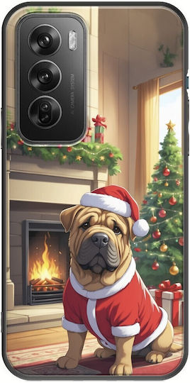 Xmas Animals Dog Oppo Reno 12 Pro 5g Black Tpu Μαύρη Σιλικόνη