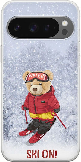 Xmas Bear Ski On Google Pixel 9 5g Flexible TPU Transparent Silicone