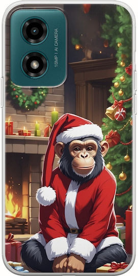 Xmas Animals Chimpanzee Motorola Moto G04s Flexible Tpu Διάφανη Σιλικόνη