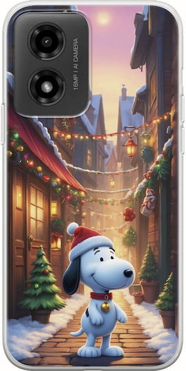 Xmas Cartoons Snoopy Motorola Moto G04 Flexible Tpu Διάφανη Σιλικόνη