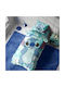 Dimcol Σετ Σεντόνια Μονά Βαμβακερά Home Stitch 823 Turquoise 160x240cm 3τμχ