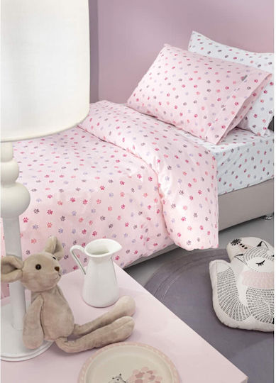 Guy Laroche Σετ Μονά με Λάστιχο paw Paw Pinky 100x200cm Guy Laroche Σετ Μονά με Λάστιχο paw Paw Pinky 100x200cm