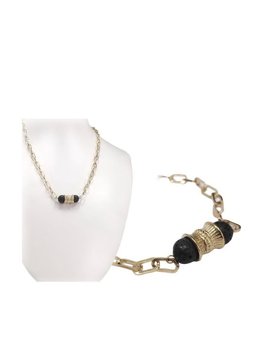 Isay Collection Κολιέ από Επιχρυσωμένο Ατσάλι