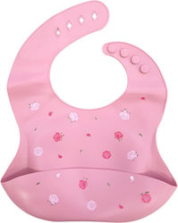 Beboulino Waterproof Bib Silicone with Pocket Pink