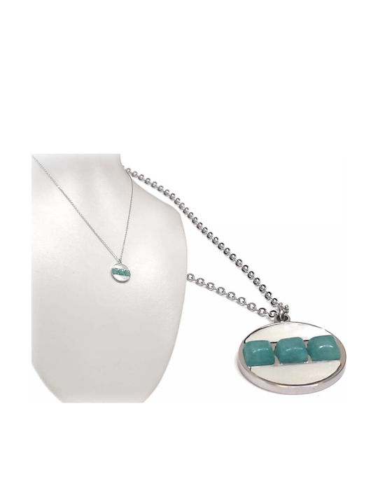 Isay Collection Steel Necklace Turquoise