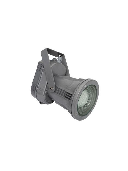 KT Lighting Φωτιστικό Προβολάκι LED Εξωτερικού Χώρου με Θερμό Λευκό Φως Γκρι