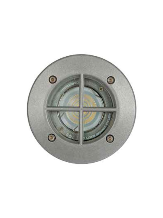 KT Lighting Σποτ Δαπέδου IP65 για Ντουί GU10 Ασημί