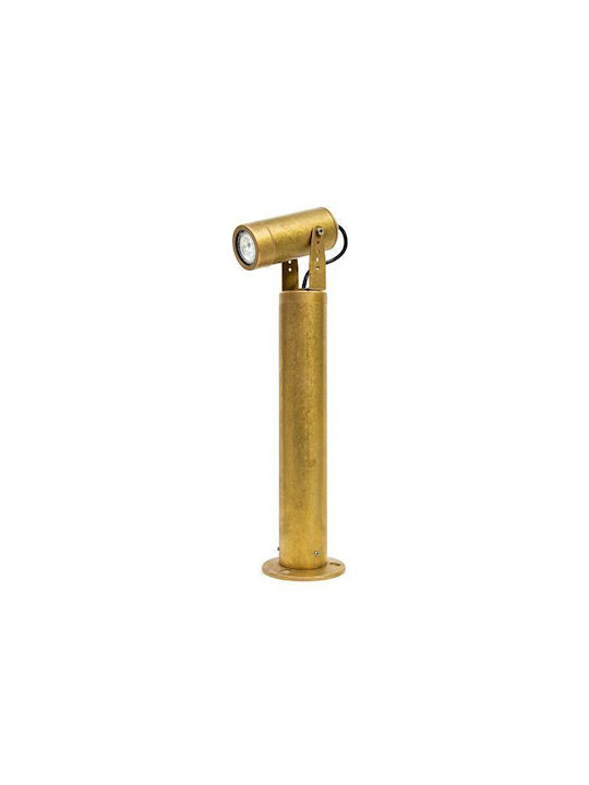 KT Lighting Outdoor Floor Lamp Small Post 6.2W for GU10 Light Bulb Base Gold