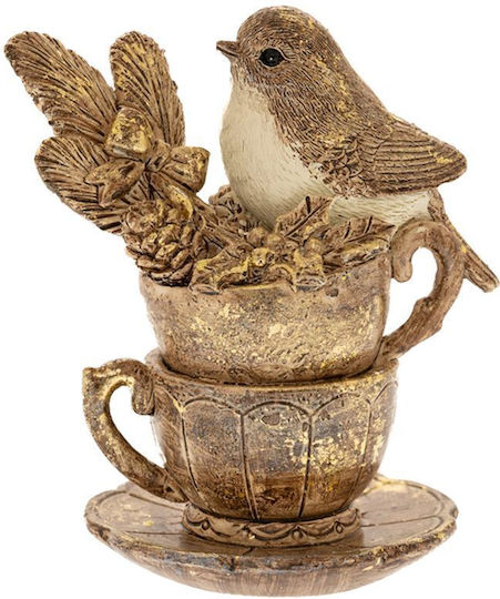 Iliadis Christmas Plastic Figure Little bird Gold Length 9cm