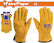 Wadfow Gloves for Work Driver Leather 1pcs