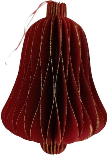 Hängendes Glocke Ornament Papier Rot 10cm