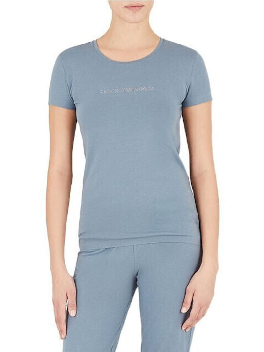 Emporio Armani Дамска Памучна Къс Ръкав Блуза S...