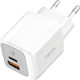 LogiLink Încărcător Fără Cablu cu Port USB-A și Port USB-C 20W Albς (PA0320SB 20PCS)