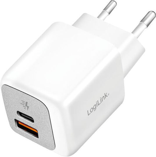 LogiLink Încărcător Fără Cablu cu Port USB-A și Port USB-C 20W Albς (PA0320SB 20PCS)