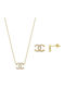 Kiriakos Gofas Set with Necklace & Earrings from Gold 14K with Stones