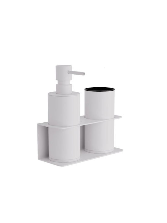 Pam & Co Wall Mounted Bathroom Accessory Set Metal White