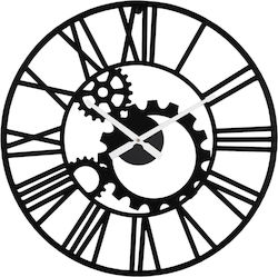 Inart Grana Wall Clock Metallic Black 60x3cm Inart Grana Wall Clock Metallic Black 60x3cm