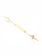 Ios Kids Bracelet ID from Gold 9K with Heart, Σταυρό, Stones & Evil Eye