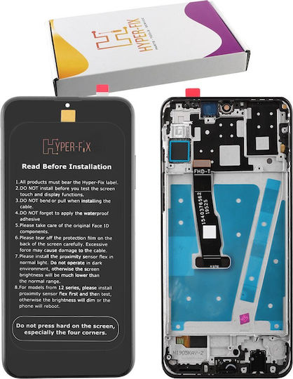 Hyper Fix Οθόνη με Μηχανισμό Αφής και Πλαίσιο για HUAWEI P30 LITE (Μαύρο)