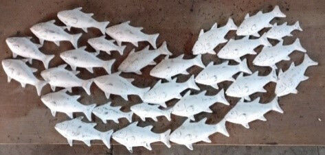 Metall Fisch Wanddeko 123x6x54cm