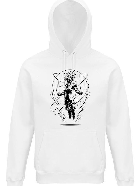 Dragon Ball Z Power Up Dragonball Φούτερ με Κουκούλα Dragon Ball Λευκό