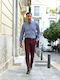 Long-sleeved Cotton Shirt Striped Blue