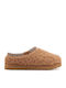 Tasman Maxi Curly Leather Winter Women's Slippers Brown