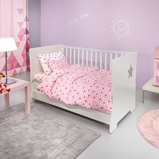 Guy Laroche Two 2 Twenty Set Baby Bettlaken Für Krippe Baumwolle Fuchsienrosa Fuchsie 115x170cm 3Stück