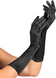 Erwachsene Satin Elastische Handschuhe Silber 40cm
