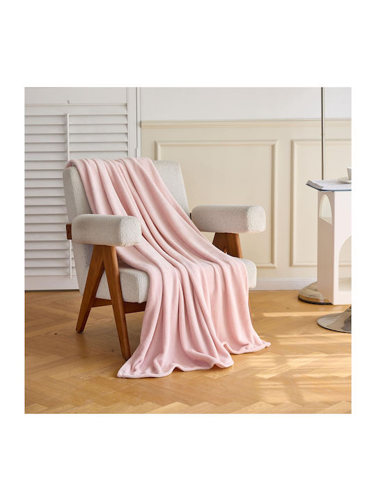 Astron Italy Ριχτάρι Πολυθρόνας Γούνινο 130x160εκ. Light Pink