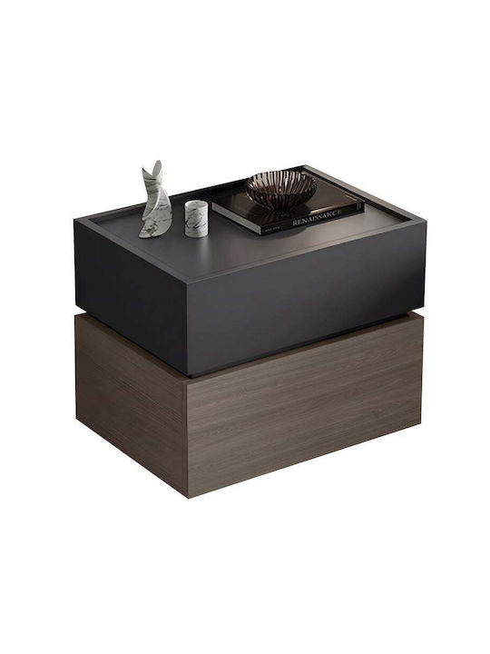 Bedside Table Vanity Wooden Gray 60x40x45cm E73...