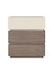 Vanity Wooden Chest of Drawers with 3 Drawers Sonoma Oak & Cream 60x40x66cm
