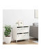 Sideboard made of Metal with Drawers White 68x39x73.5cm