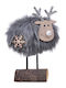Kaemingk Christmas Wooden Figure Reindeer Brown Length 9.5cm