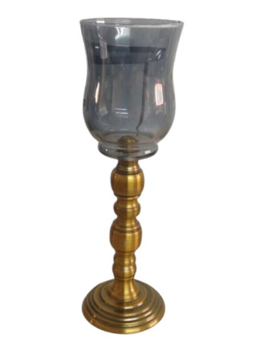 Karvounis Glass Candle Holder with Antique Gold...