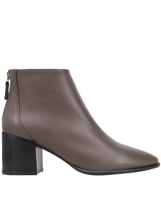 Kalogirou Leather Women's Ankle Boots Brown