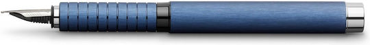 Faber-Castell Πένα Γραφής Medium 0.8mm Μπλε από Αλουμίνιο με Μπλε Μελάνι