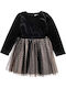Children's Dress Long Sleeve Velvet Black