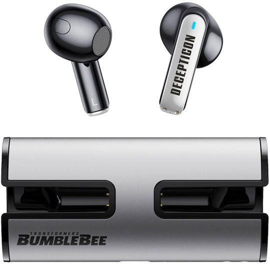 The Transformers TF-T02 In-ear Bluetooth Handsfree Căști cu Carcasă de Încărcare Argintiu