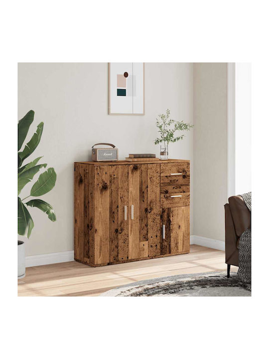 Sideboard Wooden with Drawers Coffee 91x29.5x75cm