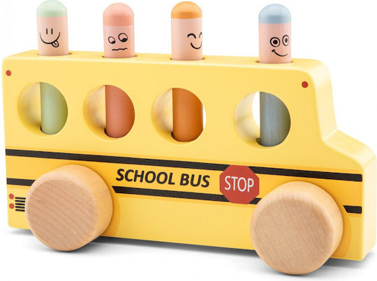 New Classic Toys Όχημα Pop Up School Bus από Ξύλο