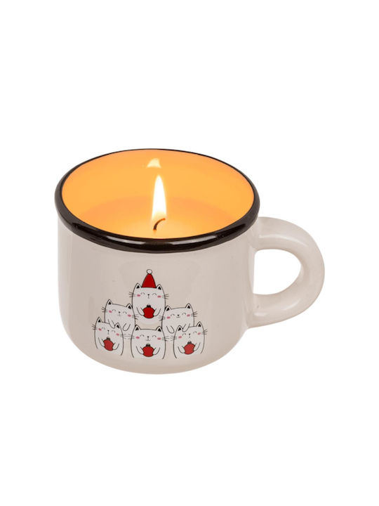 Out of the Blue Christmas Candle White Tree Cats
