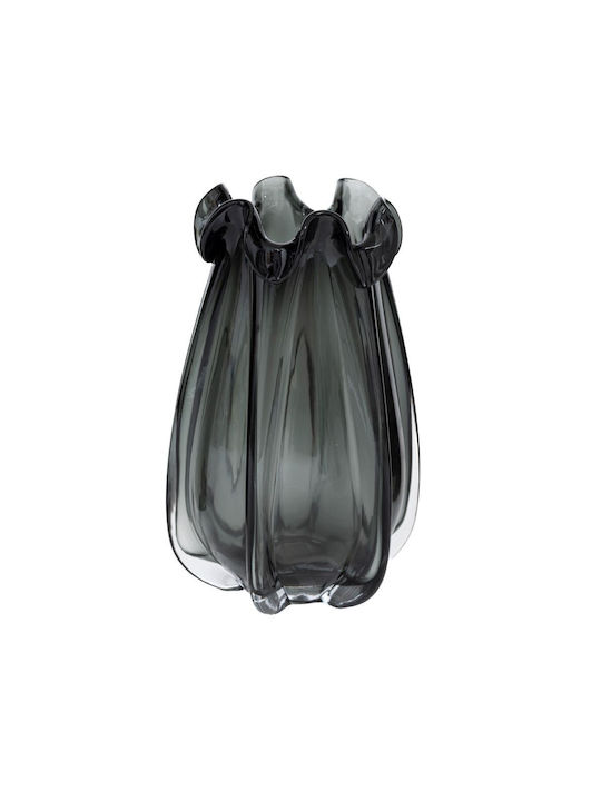 Black Glass Vase Φ18x28cm