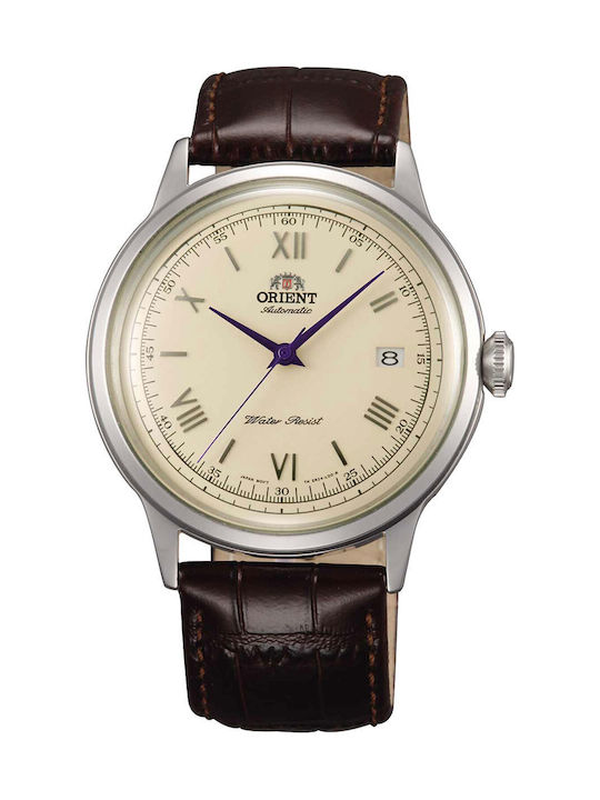 Orient Classic Ανδρικό Ρολόι Αυτόματο με Καφέ Δερμάτινο Λουράκι