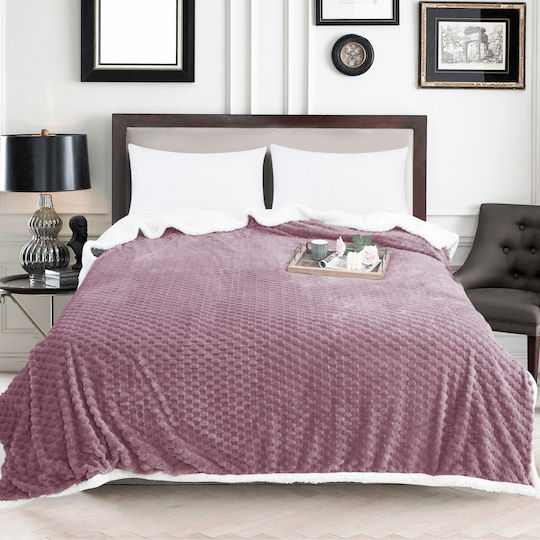 My Home Luxury Κουβέρτα Sherpa Μονή 160x220εκ. Λιλά