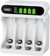 Andowl Q-CD48 USB Ladegerät 4 Batterien Ni-MH Größe AA