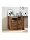 Wooden Chest of Drawers with 3 Drawers Coffee 40x50x76cm