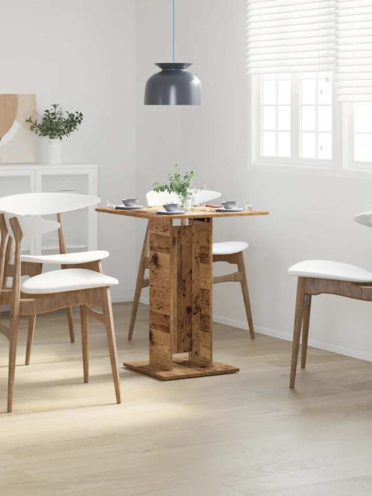 Bistro Τετράγωνο Τραπέζι Τραπεζαρίας Ξύλινο Καφέ 60x60x75εκ.