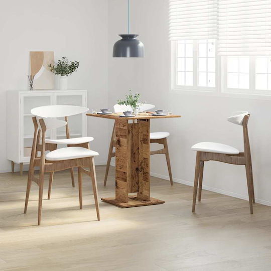Bistro Квадратна Масa За Трапезария Дървена Кафява 60x60x75см